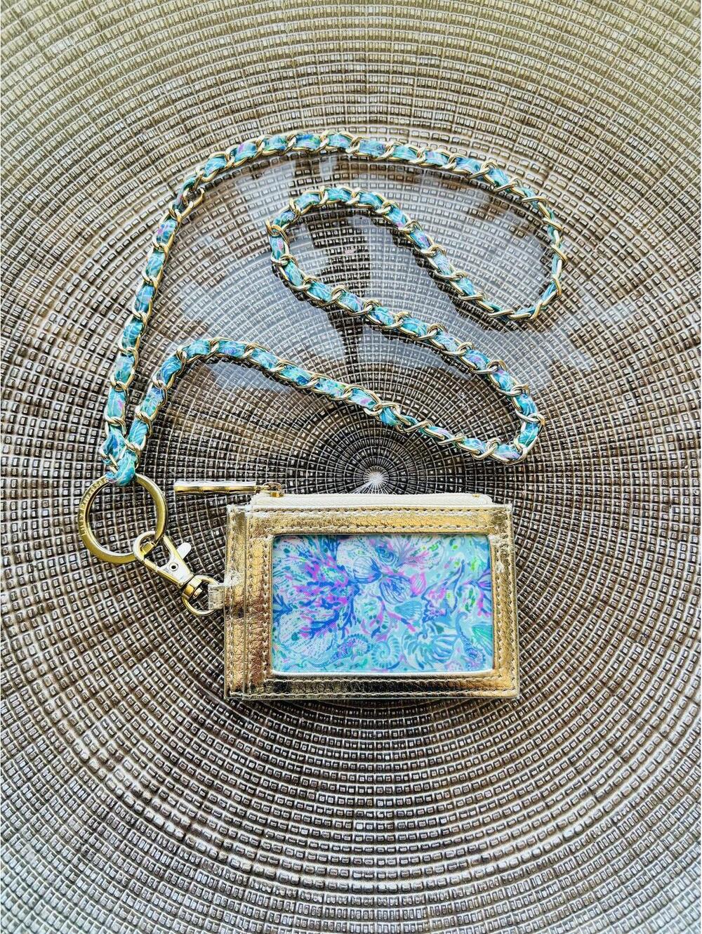Lilly Pulitzer Soleil lanyard card Holder Zip Card Case Wallet - Picture 8 of 8